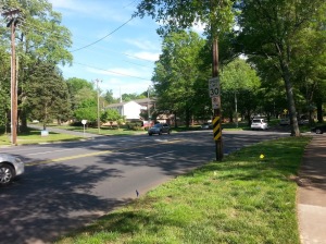 Queens Road at Edgefield Drive 2015.  Photo taken by the author. 