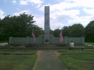 World War II Memorial at Evergreen Cemetery.  Photo taken by the author. 